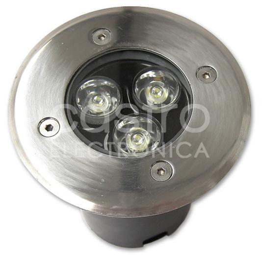 Projector LED Encastre IP65 220V AC 3W Branco F. 6000K 300Lm