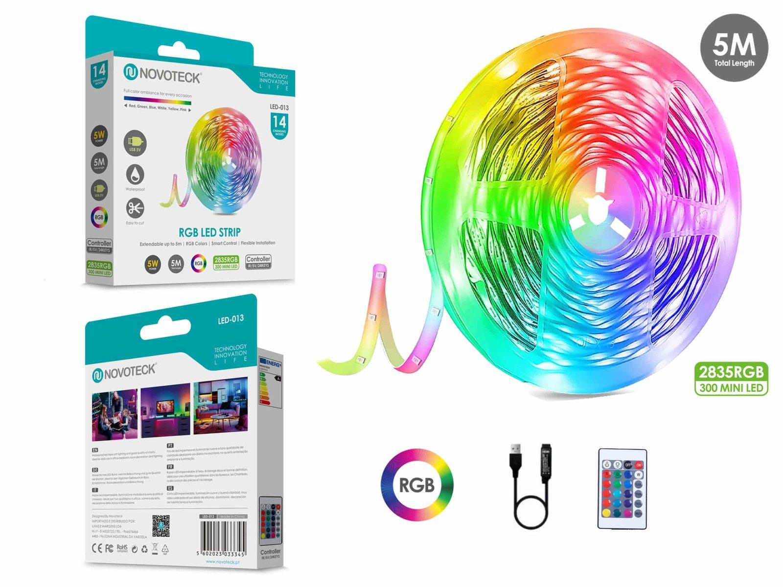 Fita Led 5M 5V 2835Rgb 300Mini Led 5W Ip65 LED-013