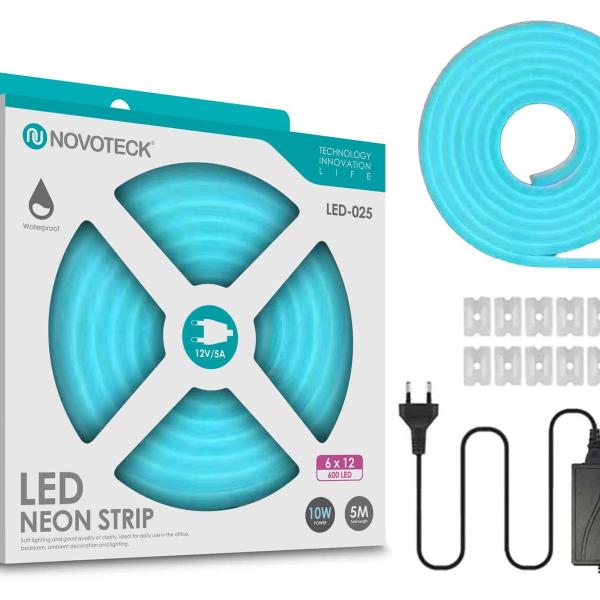 Fita Neon Led Azul Mar 5M 10W 12V 600Led Ip65 LED-025