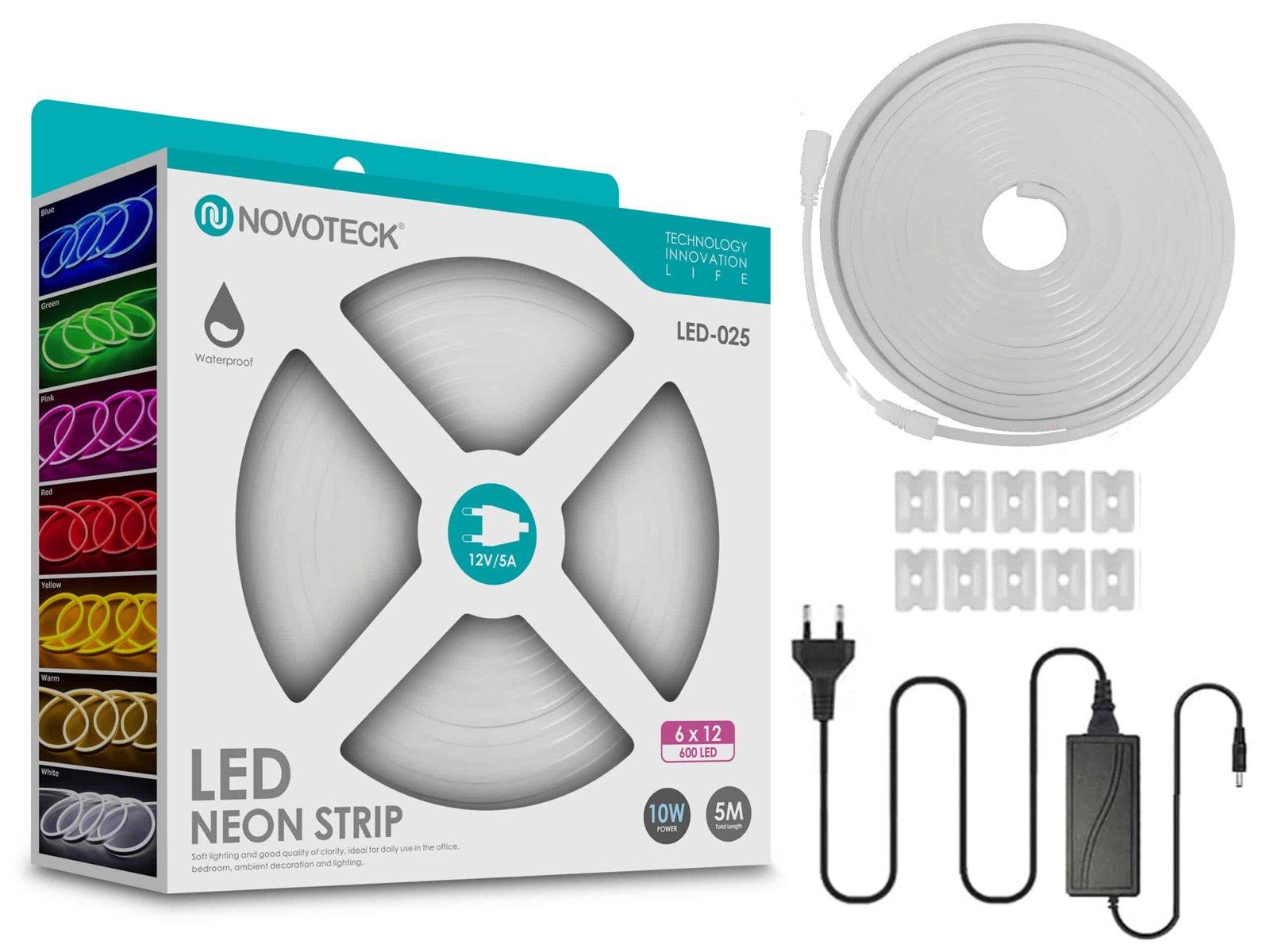 Fita Neon Led Luz Natural 5M 10W 12V 600Led Ip65 LED-025