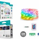 Fita LED Strip RGB Interativa Novoteck LED - 028 - 5m, 500 LEDs, 5W, Bluetooth, Controle por App, IP65