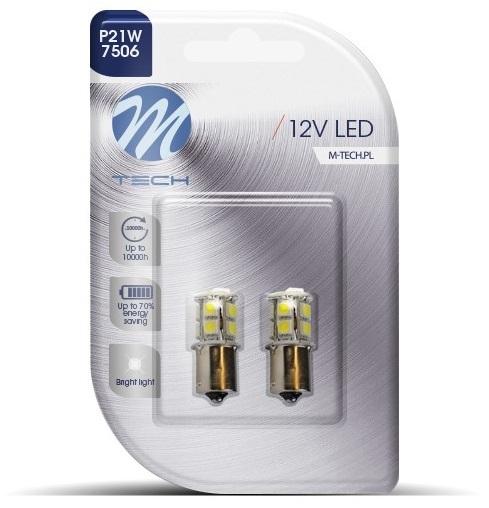 Blister 2x Lampadas BA15s 13 LEDs SMD5050 12V Branco F. 6000K - M - TECH