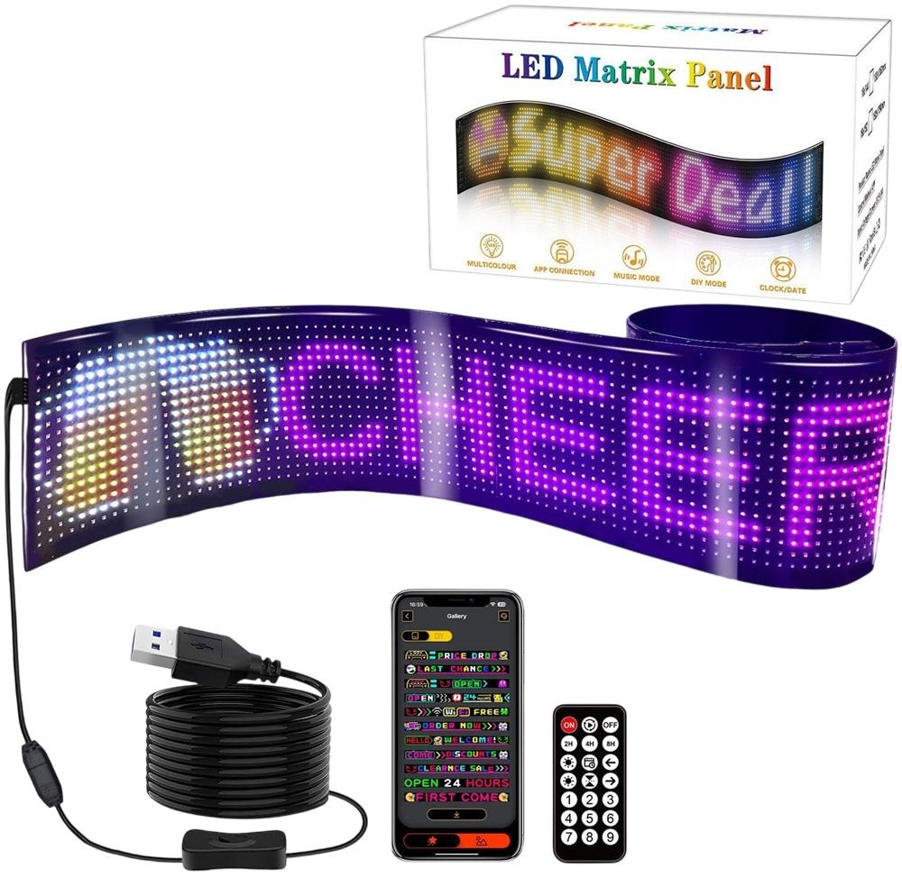 Painel LED Flexível de 9 Caracteres 16px (1330 x 192 mm)