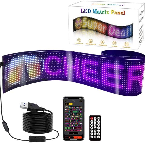Painel LED Flexível de 9 Caracteres 16px (1330 x 192 mm)