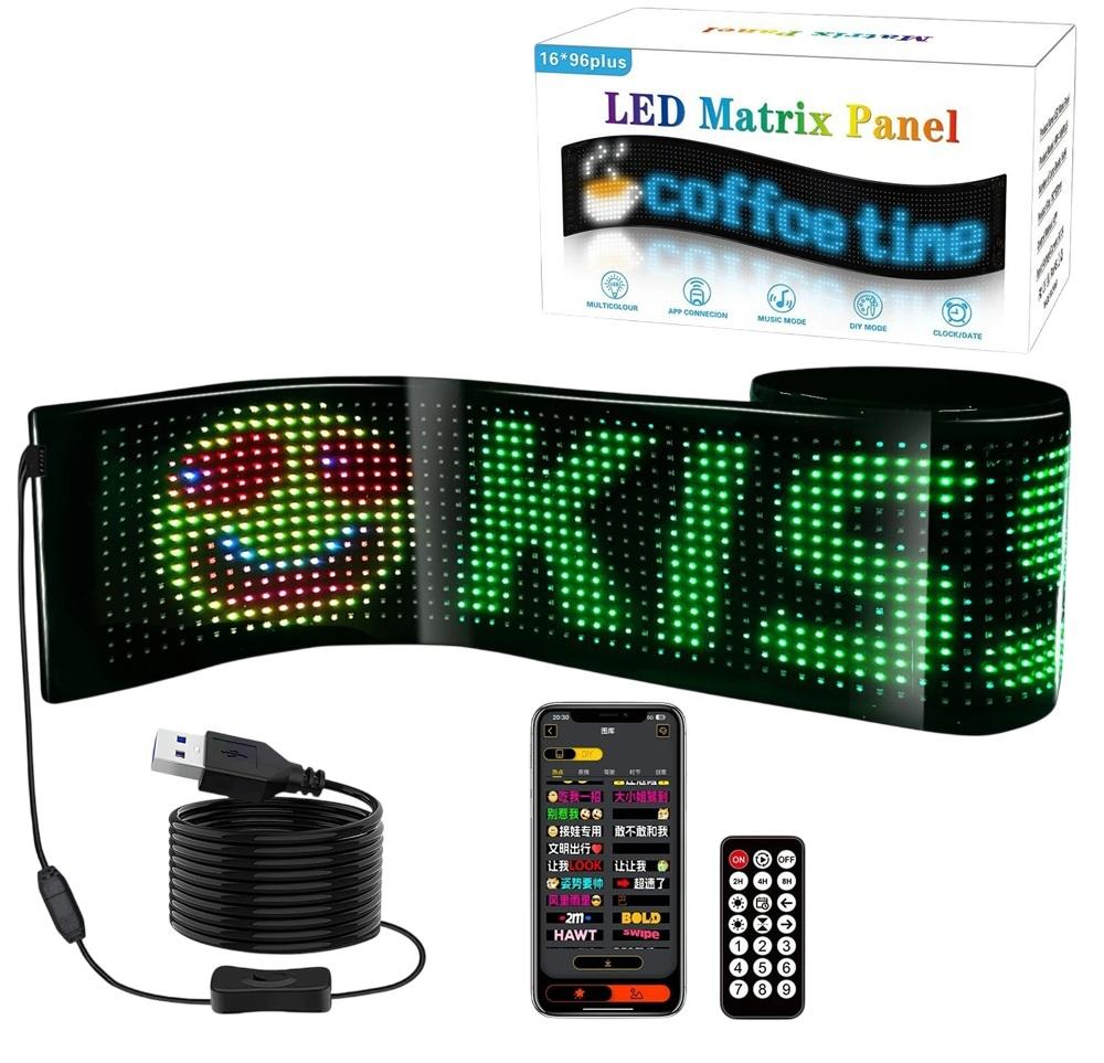 Painel LED Flexível de 6 Caracteres 16px (898 x 192 mm)