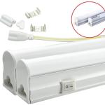Armadura LED T5 18W 220V 6000K 1500Lm Opalina c/ Interruptor (1,20 mts)