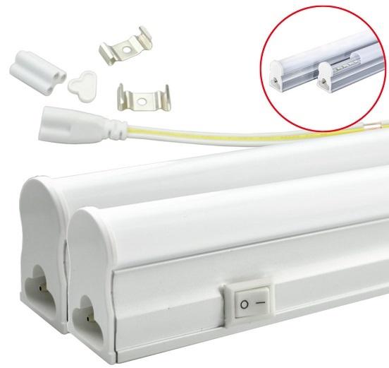 Armadura LED T5 24...28W 220V 6400K 2000Lm Opalina c/ Interruptor (1,50 mts)