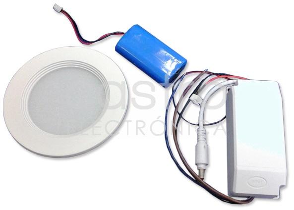 Projector LED p/ Encastrar 220V 6W Branco F. 6000K 700Lm c/ Opção Luz Emergência (Bateria)