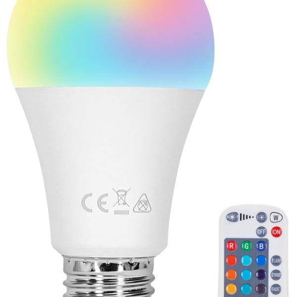 Lampada LED A60 220V E27 RGB+W 8W c/ Comando