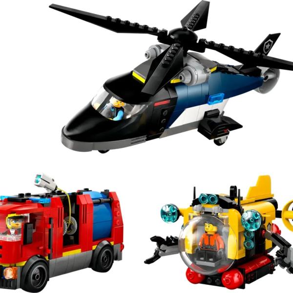LEGO City: Combinação de Helicóptero, Camião dos Bombeiros e Submarino - LEGO