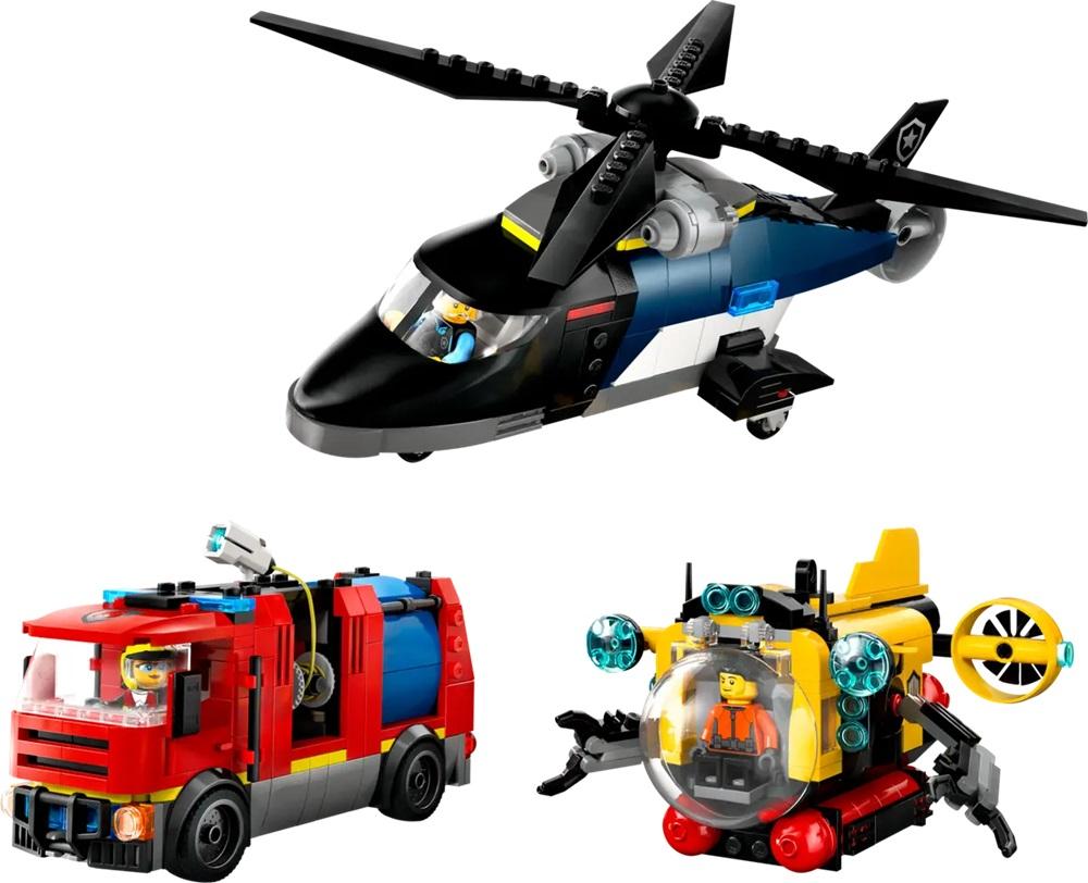 LEGO City: Combinação de Helicóptero, Camião dos Bombeiros e Submarino - LEGO