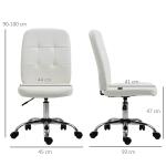 Cadeira de Escritório Giratória de Couro Sintético com Altura Ajustável Estilo Moderno Carga 120 kg 45x59x90 - 100 cm Branco