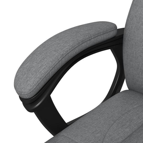 Cadeira de Escritório Giratória com Altura Ajustável Apoio para os Braços e Encosto Acolchoado de Linho Sintético 66x75x110 - 120 cm Cinza