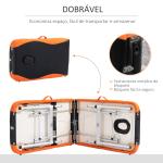 Marquesa de Massagem Dobrável e Portátil com Altura Ajustável e Apoio para a Cabeça 210x81x62 - 85 cm Laranja e Preto
