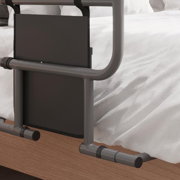 Grade para Cama Adulto Guarda de Segurança para Cama Dobrável com Bolso de Armazenamento 61x66x55 cm Cinza