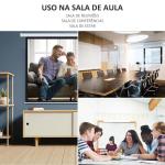 Tela de Projeção Elétrica Portátil Universal100" 4:3 com Controlo Remoto Suspensa na Parede 203x152 cm Branco