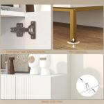 Aparador para Sala com 4 Portas, Prateleiras Ajustáveis e Pés Dourados 140x40x75 cm para Entrada ou Quarto, Branco
