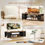 Móvel para TV com Rodas Armário para TV Flutuante com 2 Portas e 2 Prateleiras 120x40x38,5 cm Preto e Nogueira