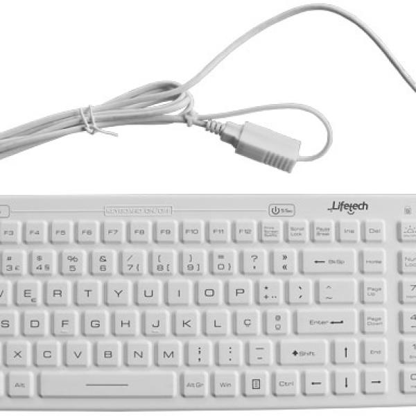 Teclado de Silicone Higienizável USB PT (Branco) - LIFETECH