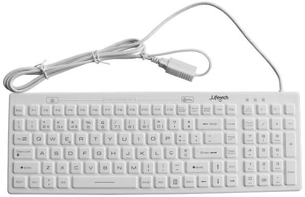 Teclado de Silicone Higienizável USB PT (Branco) - LIFETECH