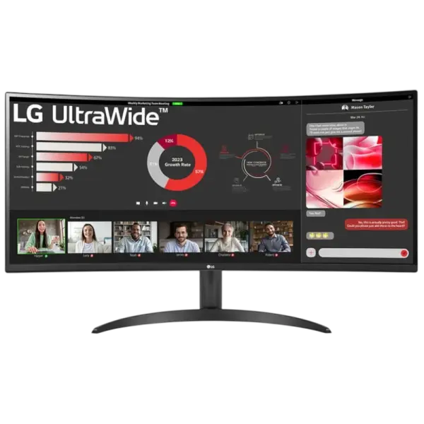Monitor Curvo 34 34WR50QK - B Wide Quad HD (Preto) - LG