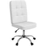 Cadeira de Escritório Giratória de Couro Sintético com Altura Ajustável Estilo Moderno Carga 120 kg 45x59x90 - 100 cm Branco