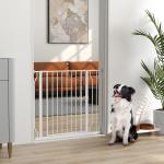 Barreira de Segurança para Cães Extensível para Escadas e Portas 75 - 95cm com Extensão de 10 cm Altura 76 cm Branco