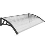 Cobertura para Portas e Janelas 110x60 cm com Painéis de Policarbonato e Barra de Alumínio Transparente