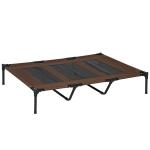 Cama para Animais de Estimação Cama Elevada para Cães Gatos com Tecido Transpirável para Dormir Relaxar Exterior Jardim Terraço 122x92x23cm Marrom