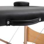 Marquesa de Massagem Dobrável Portátil com Apoio para a Cabeça Altura Ajustável e Bolsa de Transporte 186x60x58 - 81 cm Preto