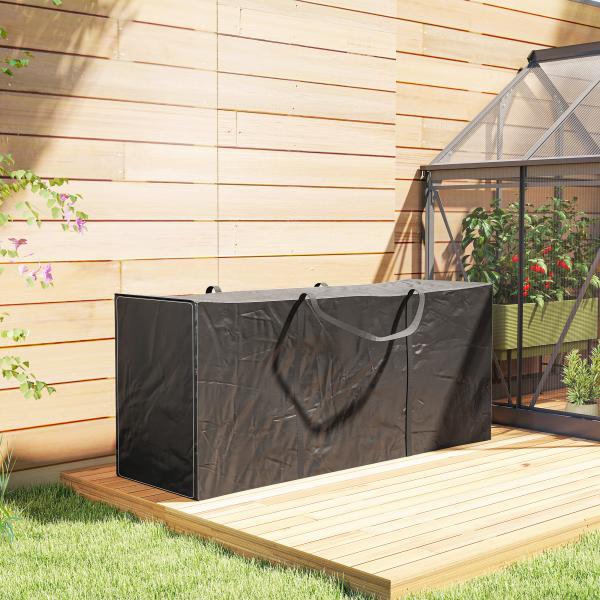 Bolsa de Armazenamento para Almofadas de Jardim Impermeável Bolsa de Arrumação para Árvore de Natal 175x55x75 cm Preto