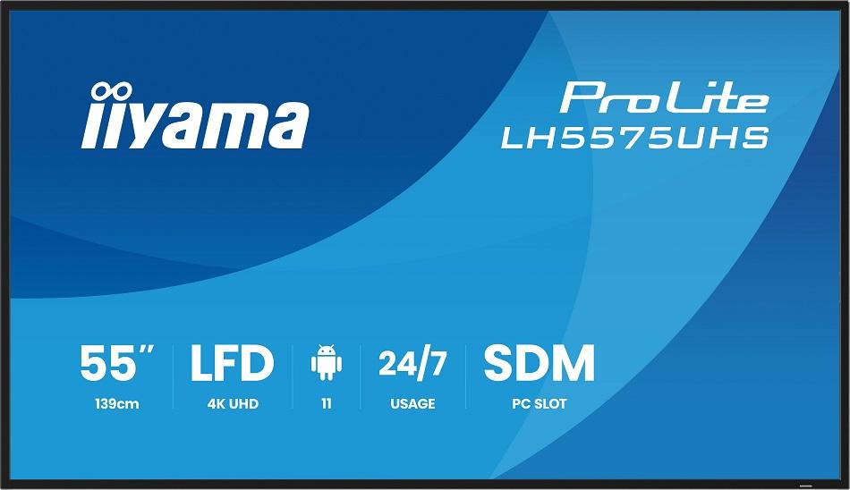 Monitor LFD IPS ProLite 55 LH5575UHS - B2AG 4K Ultra HD (Preto) - IIYAMA