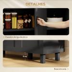 Aparador para Sala de Estar Móvel Buffet com 3 Portas e Prateleiras Ajustáveis 90x30x90 cm Preto e Madeira