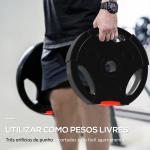 Conjunto de Discos de Pesos de 4 Peças Discos de Pesos 2x10 kg e 2x5 kg com Orifícios de 2,5 cm Preto