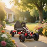 Kart a Pedais para Crianças com Embraiagem Automática Travão e Rodas Antiderrapantes em EVA 100x59x60,5 cm Vermelho