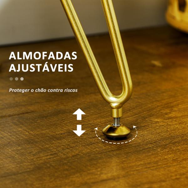 Apoio para os Pés Sala de Estar em Veludo com Pés de Metal e Assento Acolchoado para Dormitório Entrada 76x38x41,5 cm Amarelo