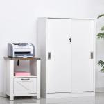 Armário de Escritório com 2 Portas Deslizantes e 3 Prateleiras 80x40x120 cm Branco