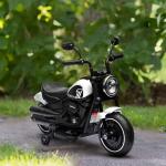 Motocicleta Elétrica para Crianças de 18 - 36 Meses com Bateria 6V Farol e Rodas Auxiliares Removíveis 76x42x57 cm Branca