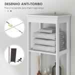 Coluna Casa de Banho Móvel Casa de Banho com Gaveta Porta Prateleira Ajustável e 2 Compartimentos 40x30x165 cm Branco