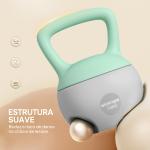 Kettlebell de 10 kg Pesa Russa Preenchida de Areia Metálica e Alça Antiderrapante para Treino em Casa Ginásio Ø21x30 cm Cinzento