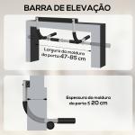 Barra de Elevação para Porta Barra de Pull Up para Exercícios de Treino em Casa Carga Máxima 110 kg 92x40x17 cm Preto