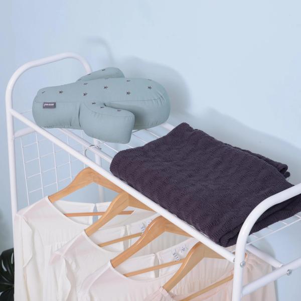 Suporte para Cabides de Metálico Cabideiro com Rodas Prateleira e 2 Gavetas para Organizar Roupas Bolsos 99x47x185cm Branco