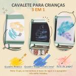 Cavalete para Crianças 3 em 1 Cavalete de Arte com Rolo de Papel Quadro e 2 Cestas de Armazenamento 54x46,5x93 cm Verde