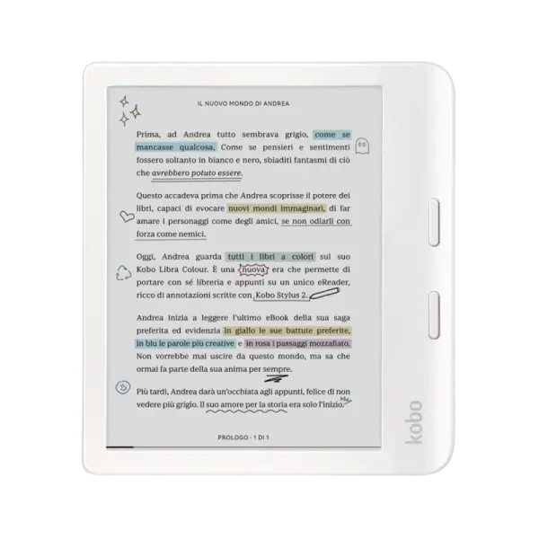 E - Book Libra Colour 7 Ecrã Táctil 32GB Wi - Fi (Branco) - RAKUTEN KOBO