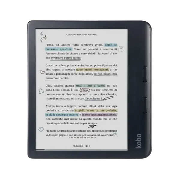 E - Book Libra Colour 7 Ecrã Táctil 32GB Wi - Fi (Preto) - RAKUTEN KOBO