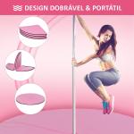 Tapete para Pole Dance Dobrável e Portátil Ø150x5 cm Rosa