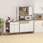 Aparador Branco para Sala de Estar com 1 Gaveta 2 Portas de Fechamento Suave e Prateleiras Ajustáveis 95x35x85 cm Madeira