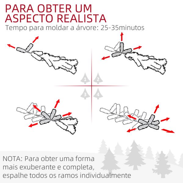 Árvore de Natal Artificial Nevada com 523 Ramos Suporte de Aço Dobrável Decoração para Casa Festas Ø74x180 cm Verde