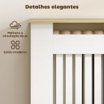Cobertura Radiadores com Sapateira e 2 Gavetas Rebatíveis Desenho Moderno de Ripas 152x19x81 cm Branco