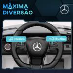 Carro Elétrico para Crianças Carro Mercedes - Benz AMG GTR com Bateria 12V Faróis Buzina e Música 108x67x46 cm Branco